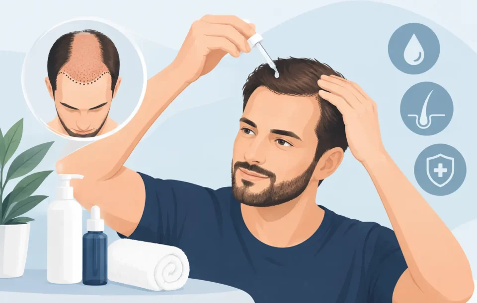 Kopfhaut richtig nachbehandeln nach Haartransplantation